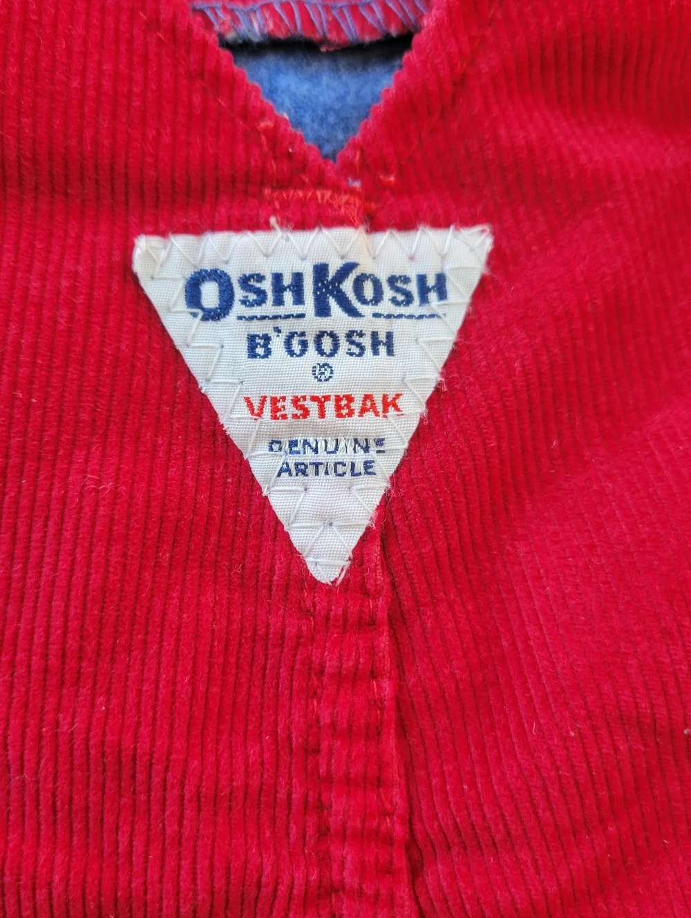 Vintage OshKosh B’Gosh Vestbak Red Corduroy Overalls Made In USA 90s Hockey Line